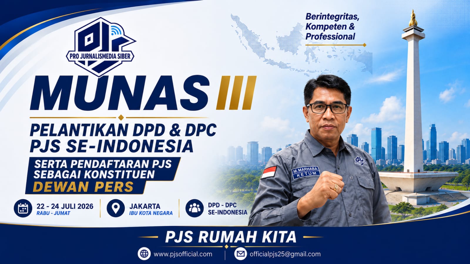 MUNAS III PJS Digelar Juli 2026 di Jakarta, Wapres Gibran Rakabuming Raka Direncanakan Hadir