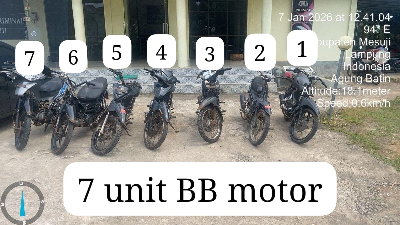  Polres Mesuji Ungkap Kasus Curanmor 7 TKP, Pelaku dan Penadah Ditangkap