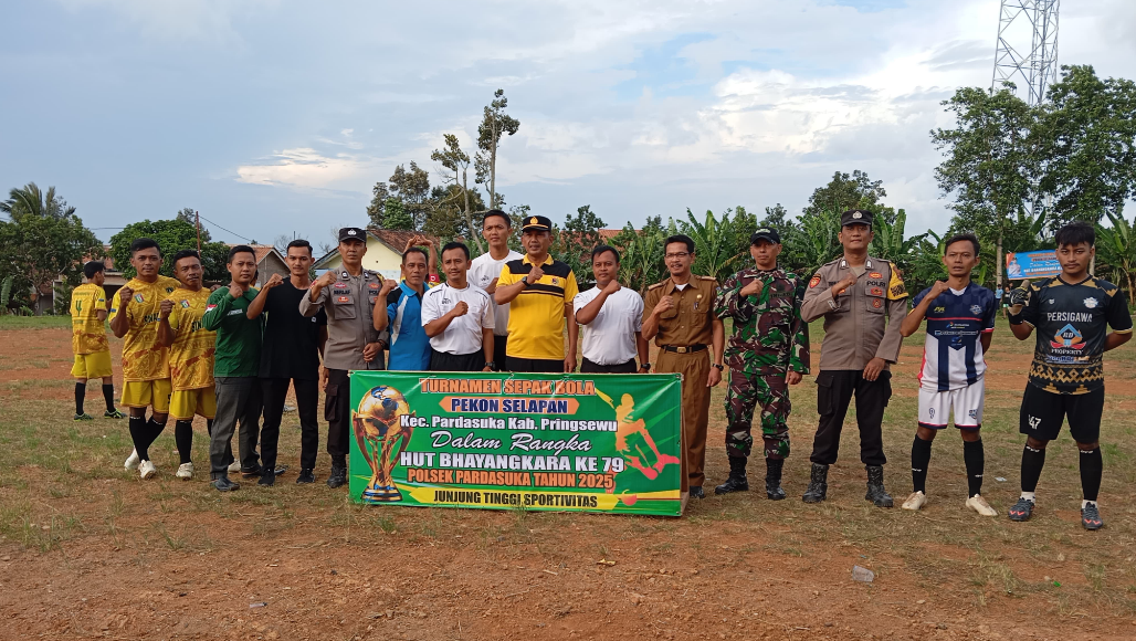 Polsek Pardasuka Gelar Turnamen Sepak Bola Sambut Hari Bhayangkara ke-79