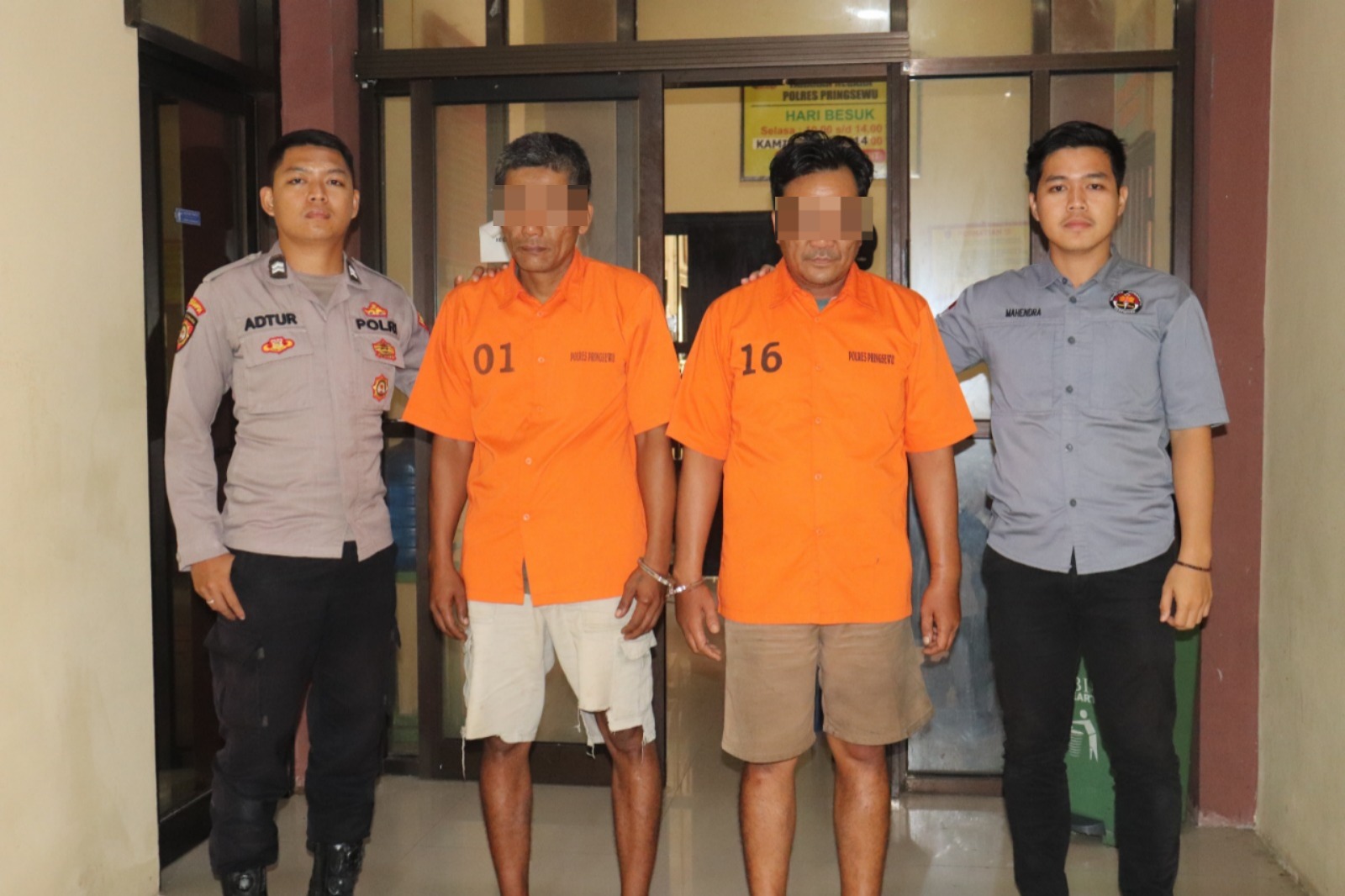 Polres Pringsewu Bekuk Dua Pria Kasus Penyalahgunaan Sabu di Pagelaran