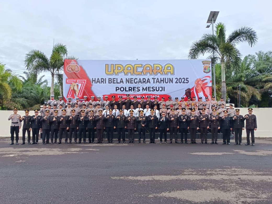 Upacara Peringatan HBN ke-77, Polres Mesuji Perkuat Komitmen Bela Negara
