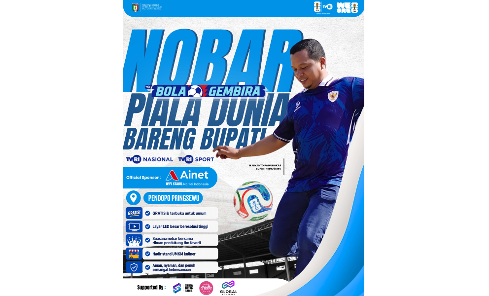 Pemkab Pringsewu Gelar Nobar Piala Dunia 2026 Gratis di Pendopo