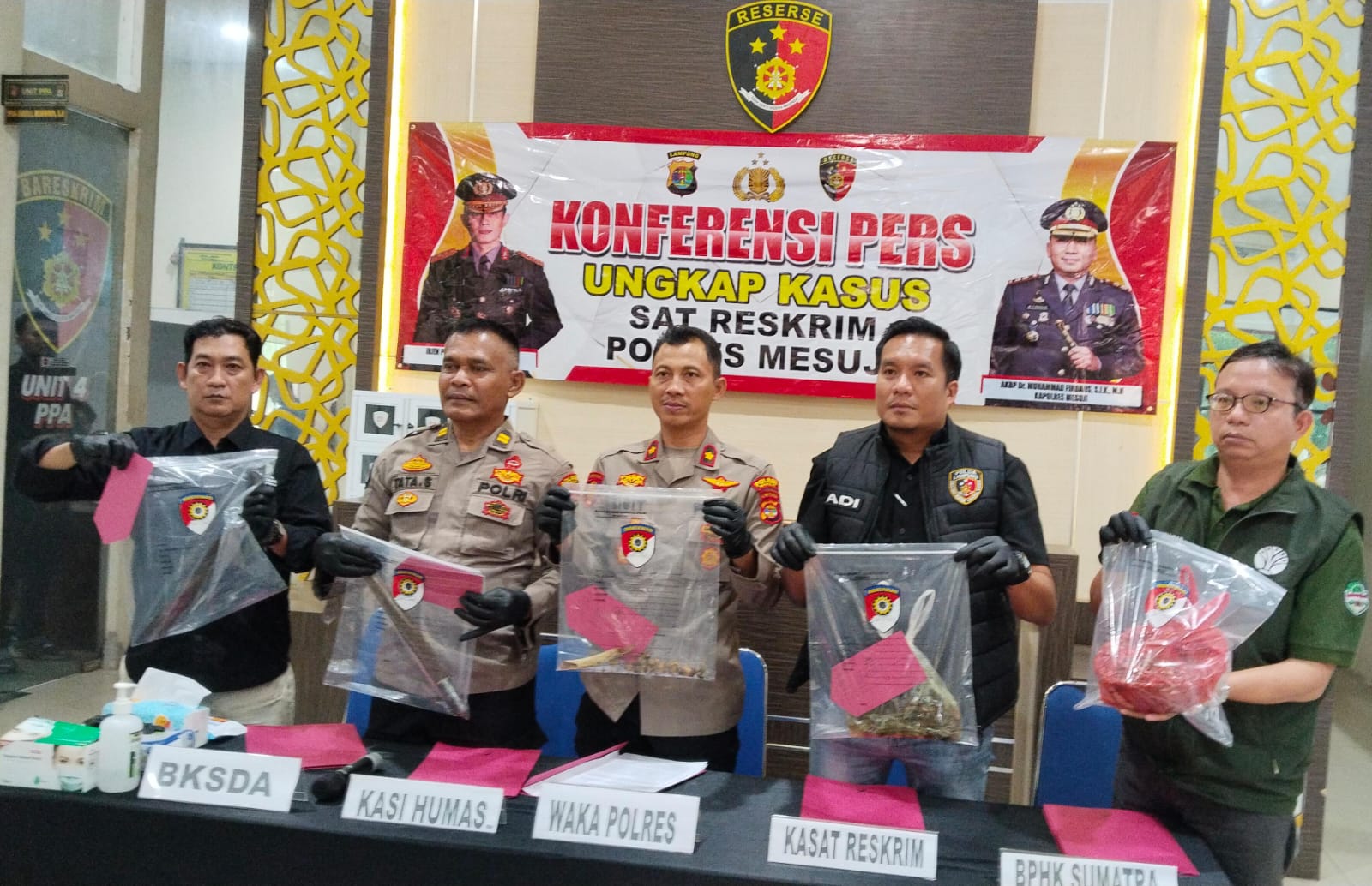 Tekab 308 Polres Mesuji Tangkap 4 Terduga Pelaku Pembunuhan Tapir, 2 Masih DPO
