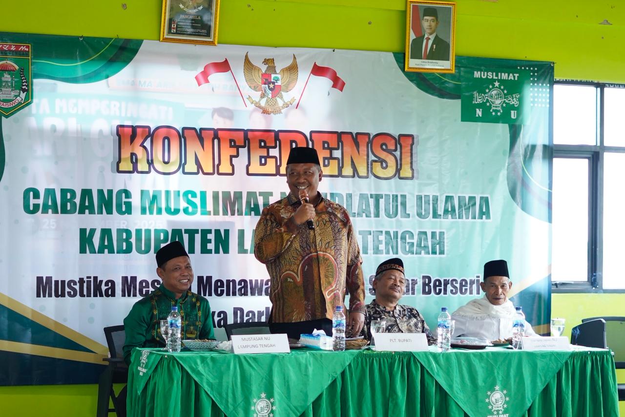 Plt Bupati I Komang Koheri Resmi Buka Konfercab Pimpinan Cabang Muslimat NU Kabupaten Lampung Tengah 