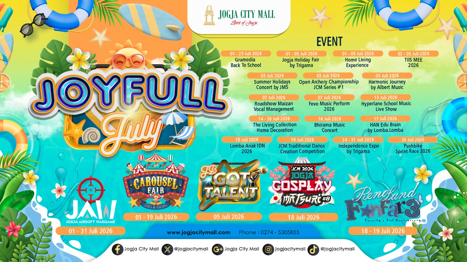 Jogja City Mall Hadirkan JOYFULL JULY 2026, Surga Hiburan Keluarga Sepanjang Juli