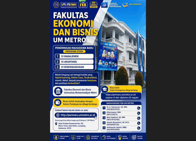 Kuliah Berkualitas dan Terjangkau, FEB UM Metro Siapkan Generasi Siap Kerja