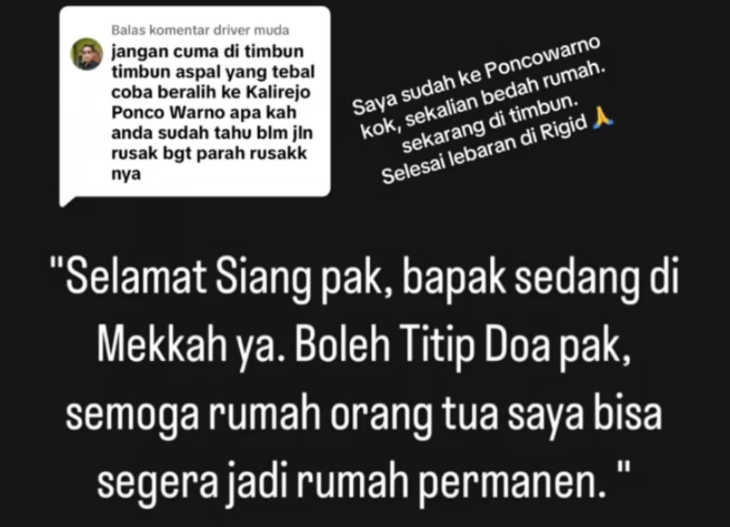 Bupati Ardito Wijaya Tanggapi Keluhan Warga di Medsos Soal Perbaikan Jalan 