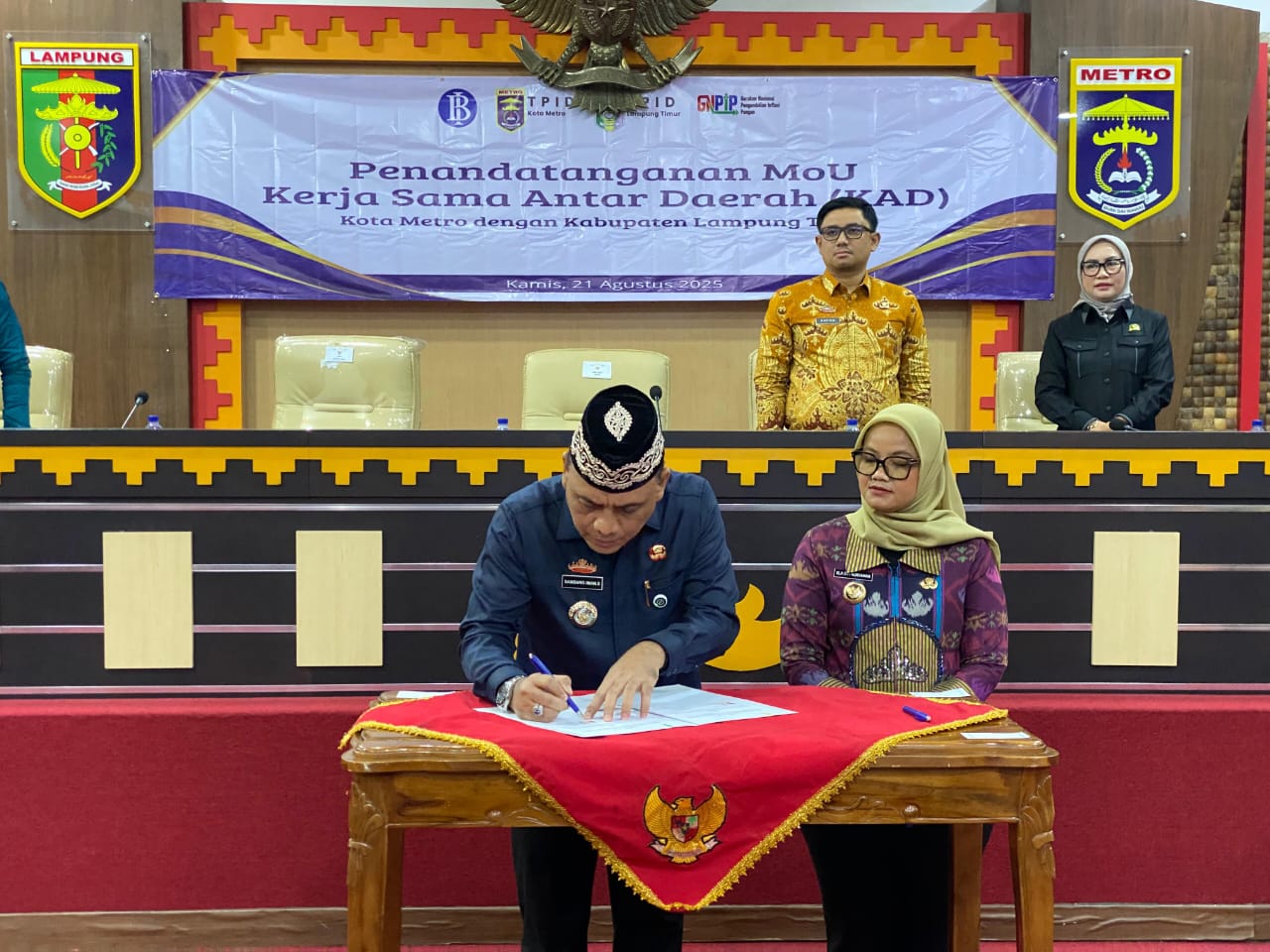Pemkot Metro dan Pemkab Lampung Timur Tandatangani MoU Pengendalian Inflasi Berbasis Data