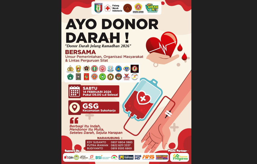Jelang Ramadhan, Karang Taruna Sukoharjo dan PWI Pringsewu Gelar Donor Darah 