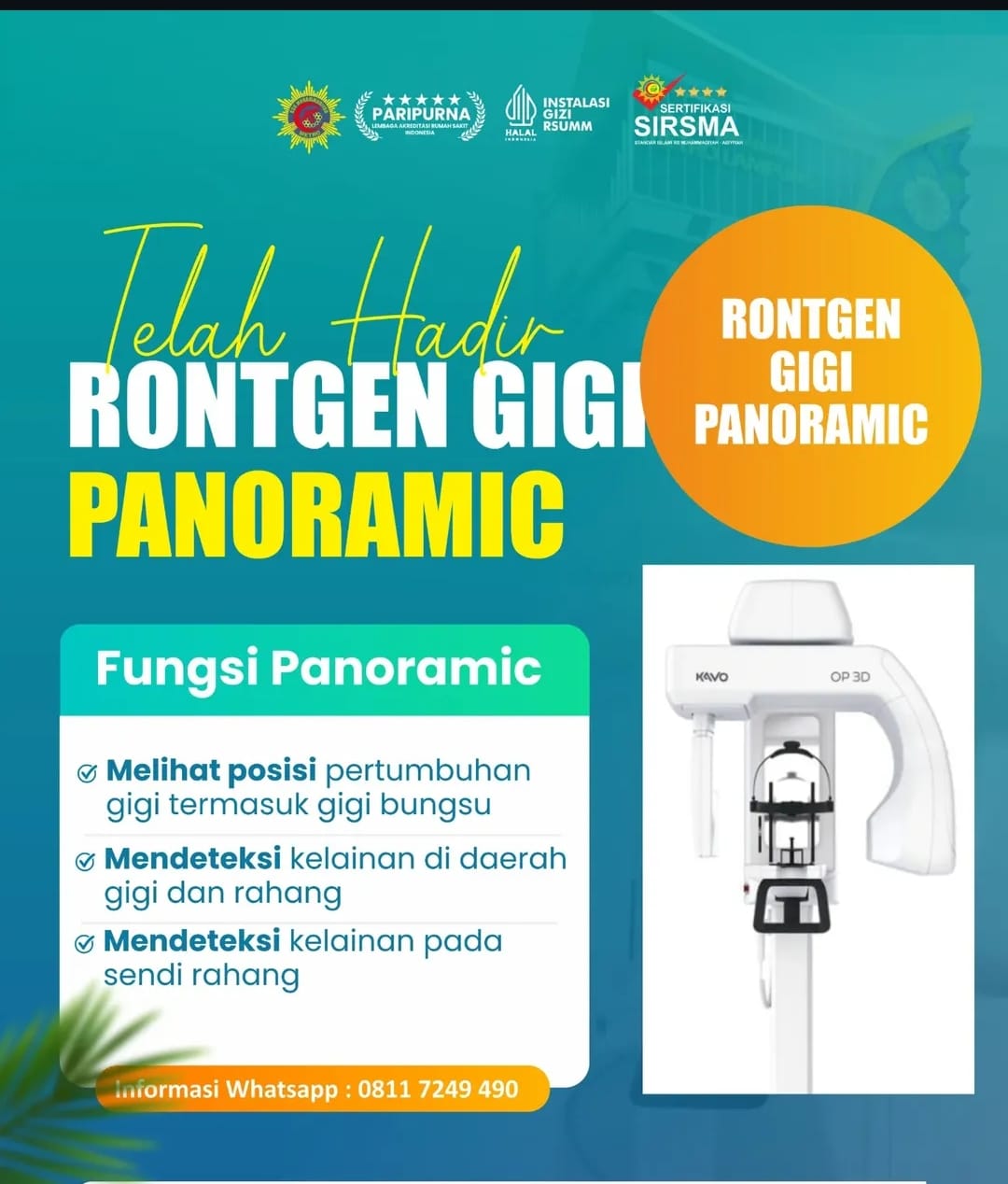 RS Muhammadiyah Metro Hadirkan Layanan Rontgen Gigi Panoramic, Diagnosis Lebih Akurat dan Cepat
