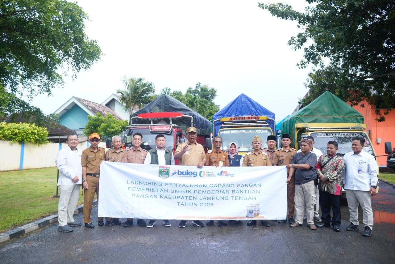 Plt Bupati Lampung Tengah Lepas Bantuan Pangan 2026, 189 Ribu Keluarga Terima Beras dan Minyak Goreng
