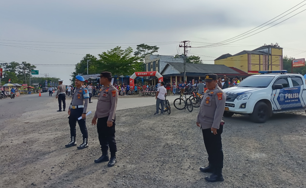 Pengamanan Ketat Polres Mesuji Sukseskan Fun Bike Perayaan HUT Mesuji ke-17
