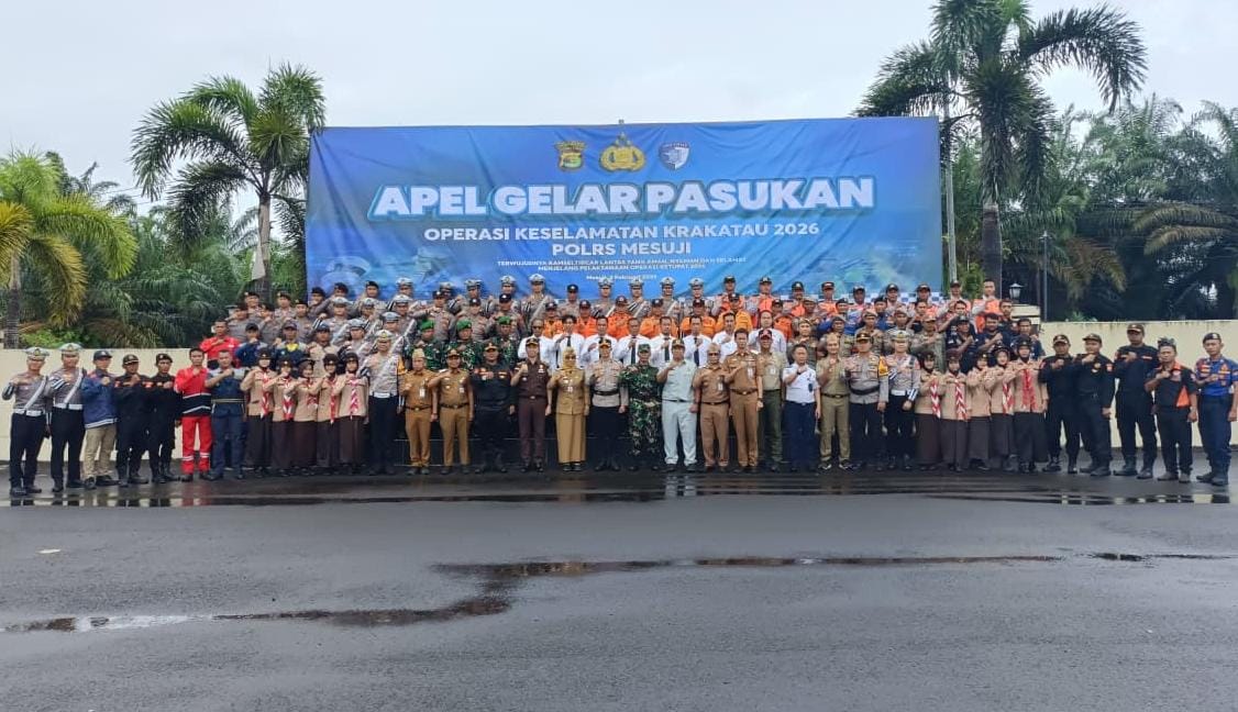 Gelar Apel Pasukan, Polres Mesuji Siap Sukseskan Operasi Keselamatan Krakatau 2026