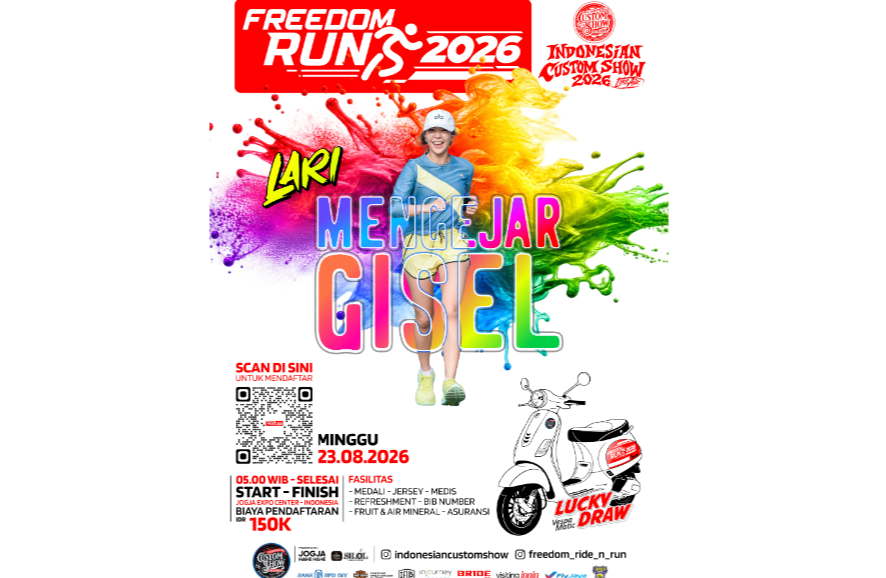 Freedom Run 5K Ramaikan ICS 2026, Peserta Bisa Lari Bareng Gisella Anastasia dan Geng