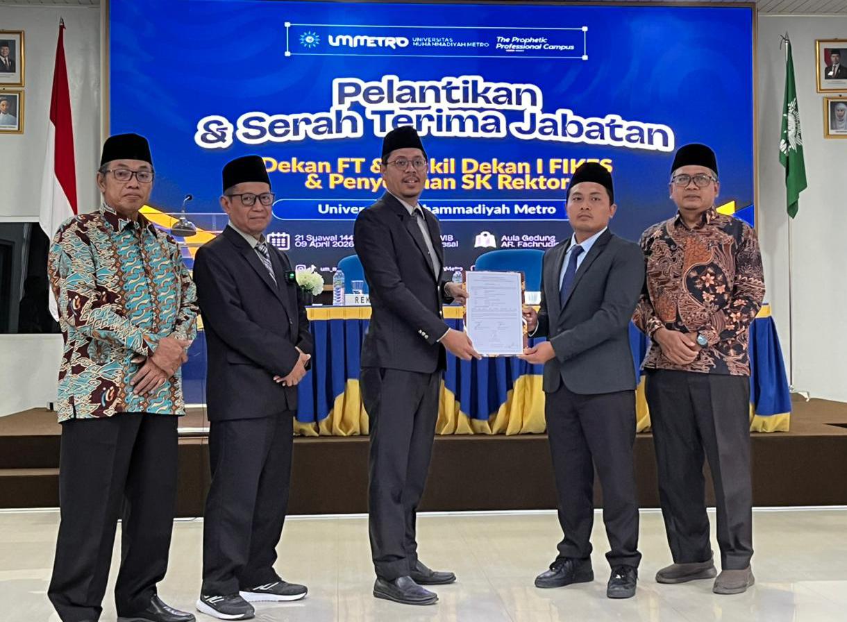 Sertijab dan Pelantikan Pejabat UM Metro, PWM Dorong Konsistensi dan Tanggung Jawab Kepemimpinan