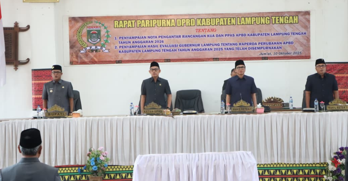 Rapat Paripurna DPRD Lampung Tengah: Bahas KUA-PPAS 2026 dan Evaluasi APBD 2025