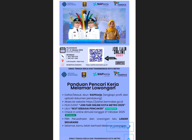 Disnaker Metro Ajak Pencaker Ikuti Job Fair Online 2025