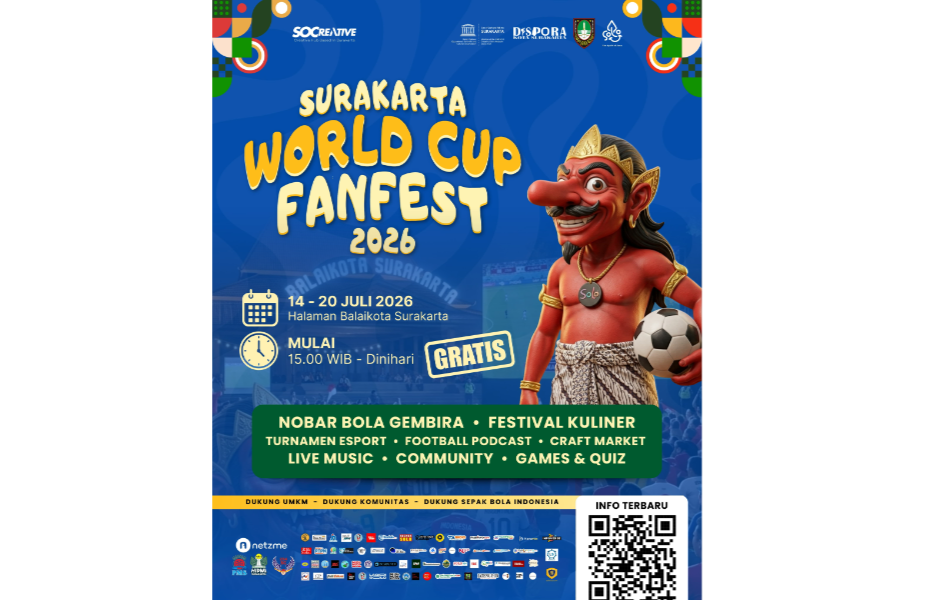 Surakarta World Cup FanFest 2026 Digelar Gratis, Hadirkan Nobar Piala Dunia dan 44 Tenant UMKM