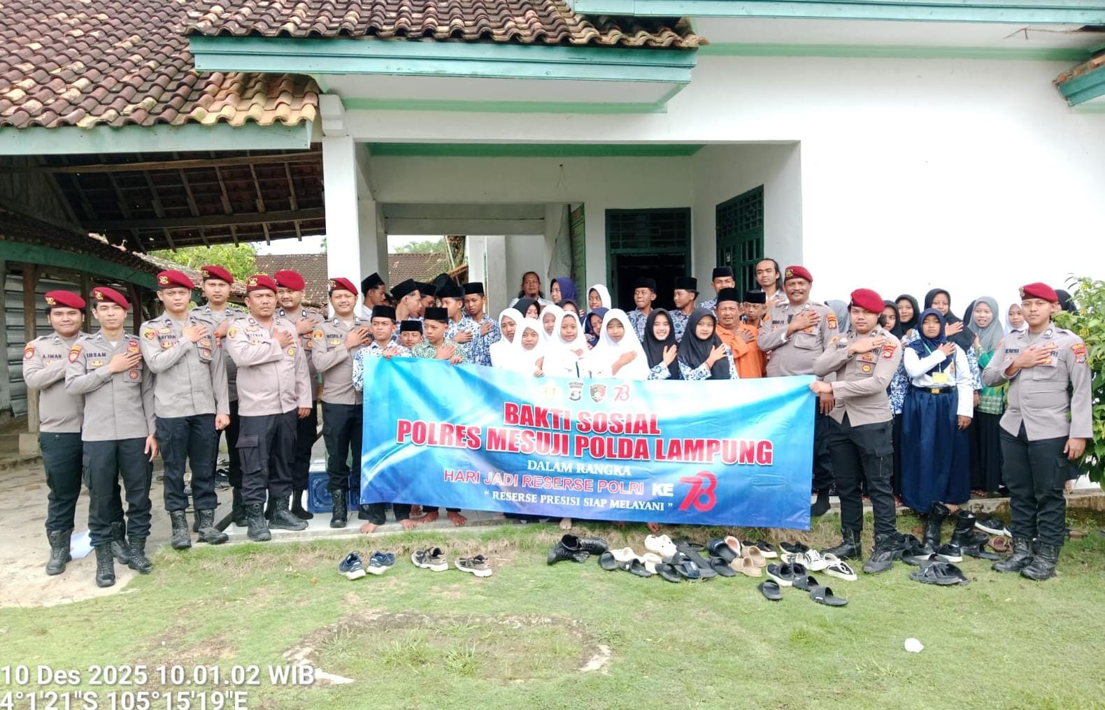 HUT Reserse ke-78, Sat Reskrim Polres Mesuji Gelar Bakti Sosial di Ponpes Hidayatul Mubtadiin