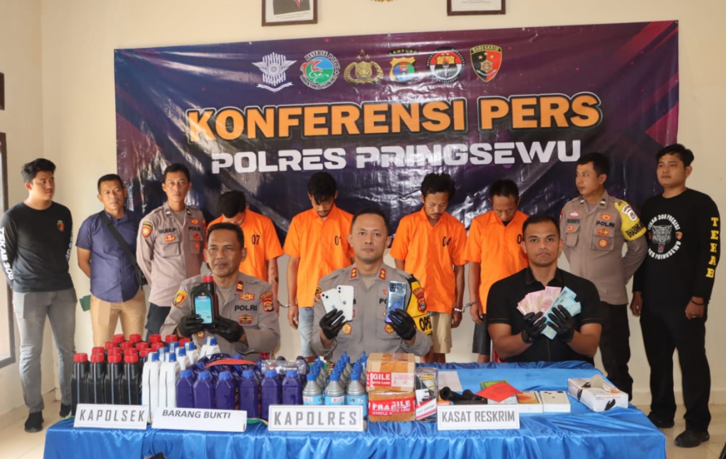 Polres Pringsewu Tangkap Empat Pelaku Pencurian dan Penadah di Pardasuka