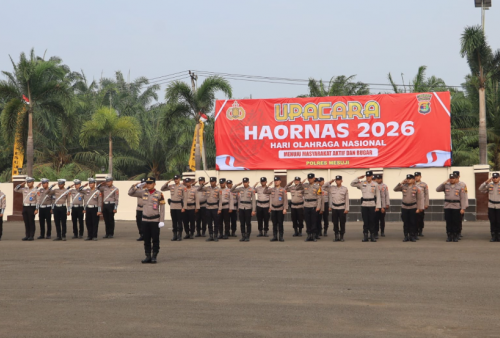 Polres Mesuji Gelar Upacara Haornas 2026, Tekankan Pentingnya Kebugaran dan Kedisiplinan Anggota