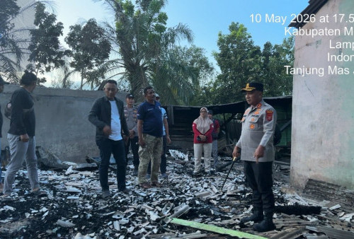  Kapolres Mesuji Tinjau Lokasi Pembakaran Ponpes Nurul Jadid