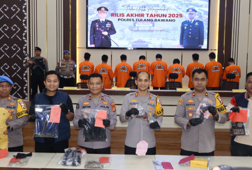 Konferensi Pers Akhir Tahun 2025, Polres Tulang Bawang Bongkar 153 Kasus Kriminal
