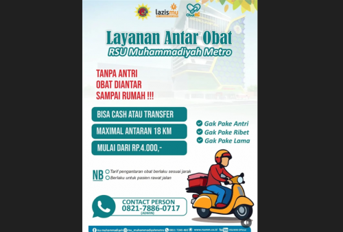 RSU Muhammadiyah Metro Hadirkan Layanan Antar Obat, Pasien Gak Perlu Antre!