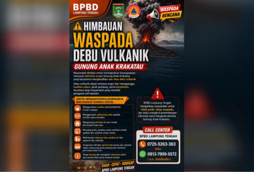 Gunung Anak Krakatau Status Siaga, Bupati Lampung Tengah Minta Warga Gunakan Masker Saat Aktivitas Luar Ruang