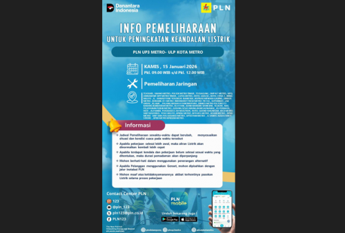 Pemadaman Listrik Bergilir di Metro, Cek Wilayah yang Terdampak