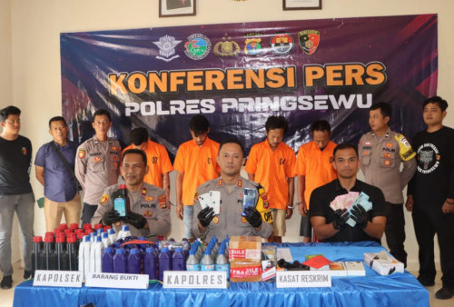 Polres Pringsewu Tangkap Empat Pelaku Pencurian dan Penadah di Pardasuka