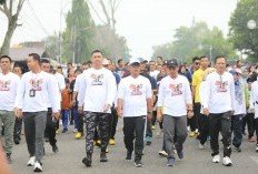 Bupati Ardito Hadiri Jalan Sehat Peringati Hari Bhayangkara ke-79 di Lampung Tengah