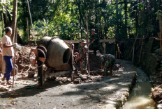 TNI Bersama Warga Kebut Pembangunan Jembatan Gantung Garuda di Kulon Progo