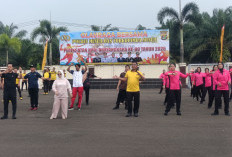 Hari Bhayangkara ke-80, Polres Mesuji Gelar Olahraga Bersama dan Salurkan 500 Paket Sembako