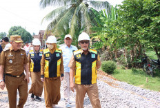 Bupati Lampung Tengah Tinjau Pembangunan Jalan Buyut Ilir – Tanggul Angin